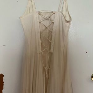 Vintage Linen renaissance corset back dress for your fairy core adventures